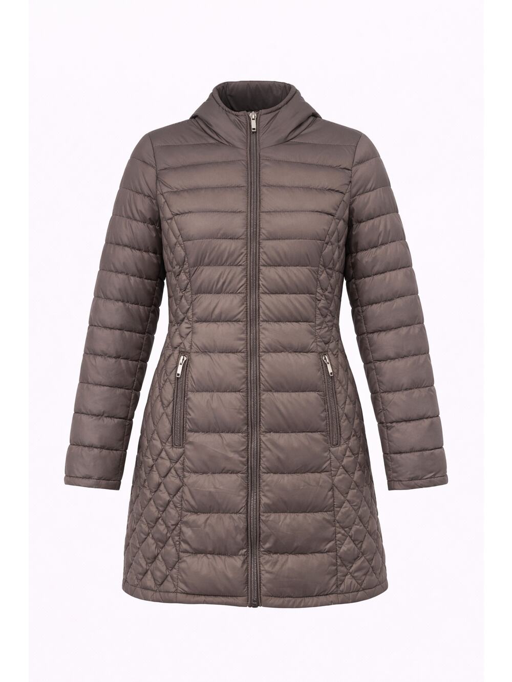 Michael Kors Gray Puffer Parker Jacket Womens Size S Designer Quilted Down Cosy